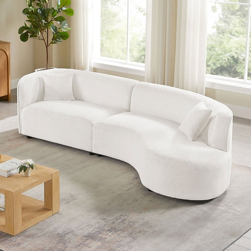 Luxury Modern Style Living Room Upholstery Curved Sofa with Chaise