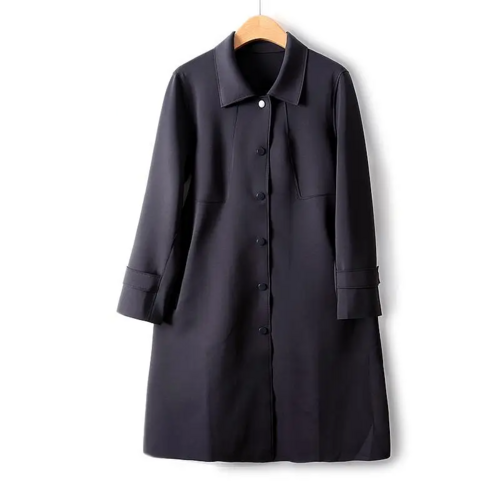 Simple French Fashion Light Luxury Windbreaker Mid Length Autumn Turn