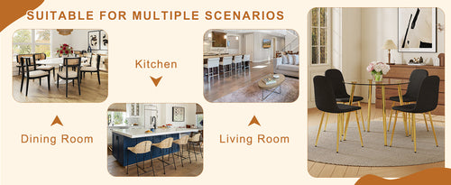 Table and chair set.36 Inch Diameter Modern Luxury Glass Dining Table