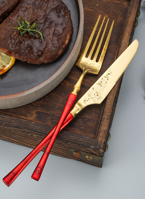Luxury 304 Stainless Steel Cutlery Set – Gold Mirror Finish with