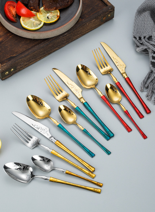 Luxury 304 Stainless Steel Cutlery Set – Gold Mirror Finish with
