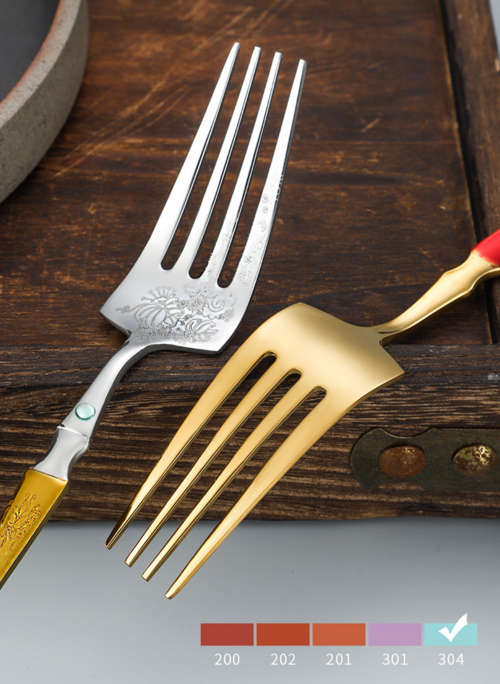 Luxury 304 Stainless Steel Cutlery Set – Gold Mirror Finish with