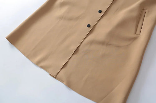 Simple French Fashion Light Luxury Windbreaker Mid Length Autumn Turn