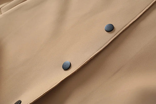 Simple French Fashion Light Luxury Windbreaker Mid Length Autumn Turn