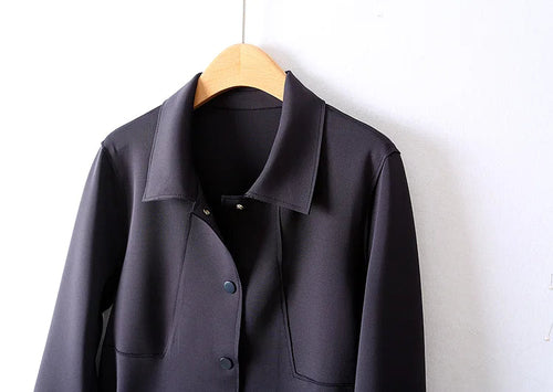 Simple French Fashion Light Luxury Windbreaker Mid Length Autumn Turn