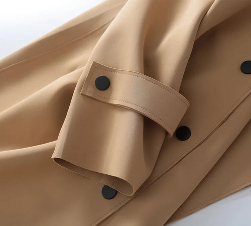 Simple French Fashion Light Luxury Windbreaker Mid Length Autumn Turn