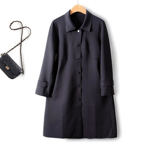 Simple French Fashion Light Luxury Windbreaker Mid Length Autumn Turn