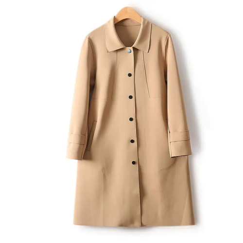 Simple French Fashion Light Luxury Windbreaker Mid Length Autumn Turn