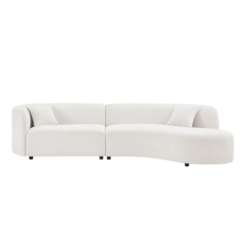 Luxury Modern Style Living Room Upholstery Curved Sofa with Chaise