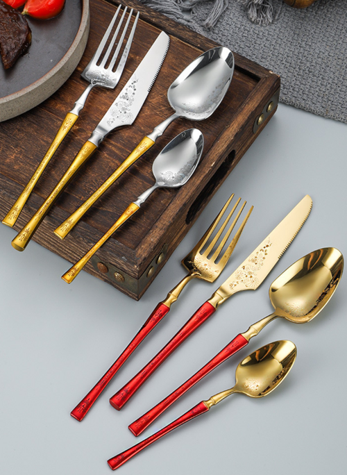 Luxury 304 Stainless Steel Cutlery Set – Gold Mirror Finish with